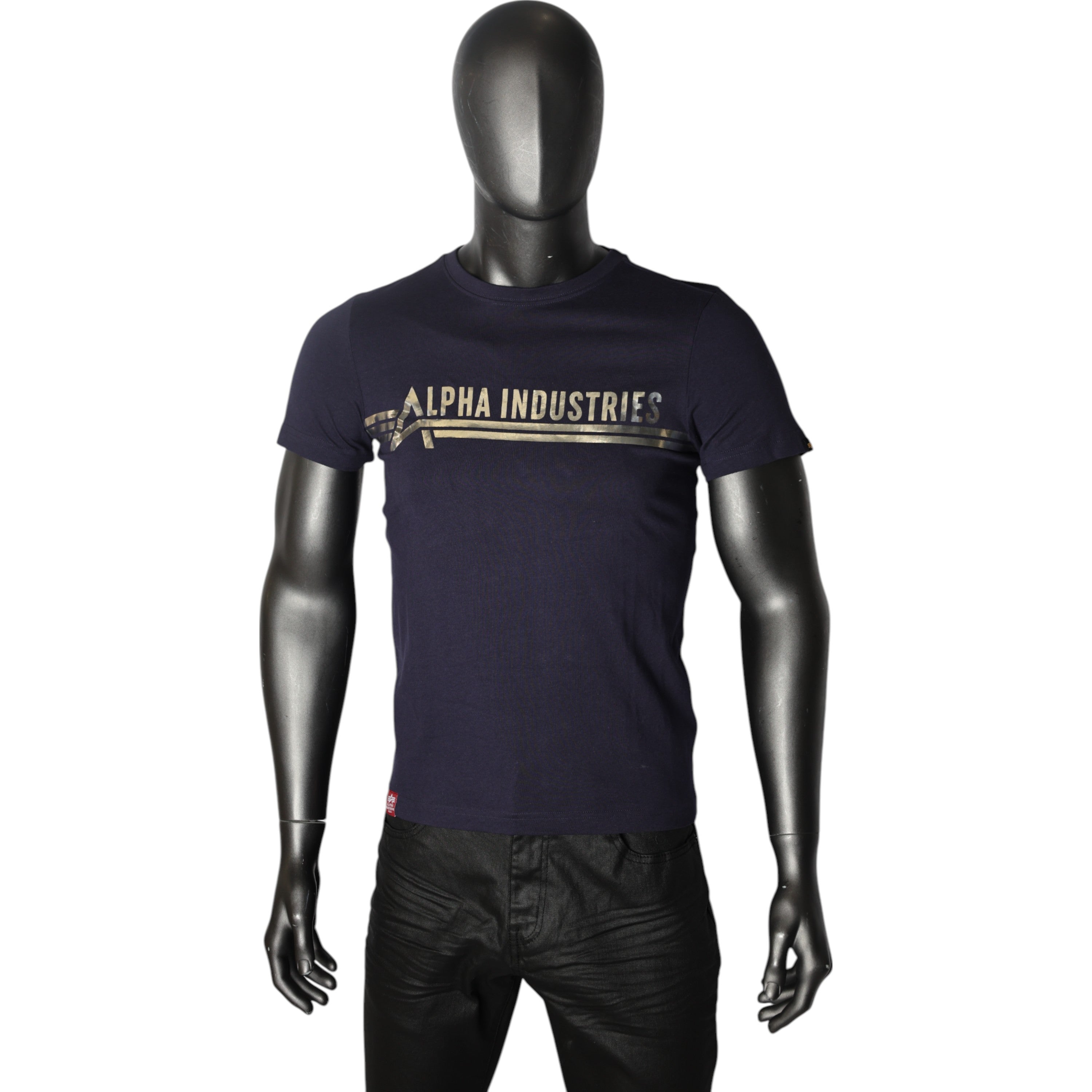 Alpha T-Shirt Foil Print Navysil